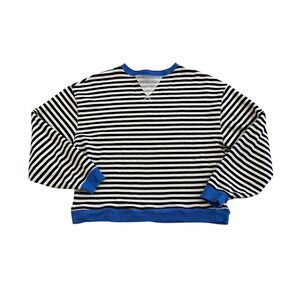 Free People Classic Striped Crew Sweatshirt Fits Oversized Size XS